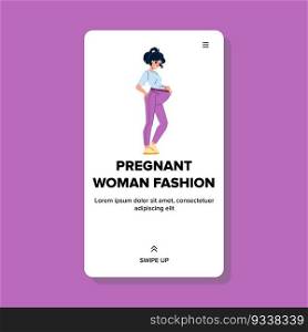 pregnant woman fashion vector. baby mother, pregnancy happy, belly birth, young dress, maternity beauty pregnant woman fashion web flat cartoon illustration. pregnant woman fashion vector