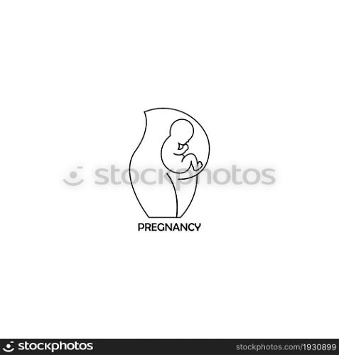 pregnant woman icon vector illustration logo design .