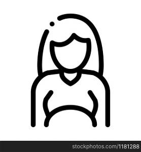 Pregnant Woman Icon Vector. Outline Pregnant Woman Sign. Isolated Contour Symbol Illustration. Pregnant Woman Icon Vector Outline Illustration