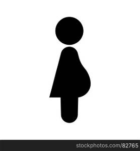 Pregnant woman it is black icon . Simple style .. Pregnant woman it is black icon .
