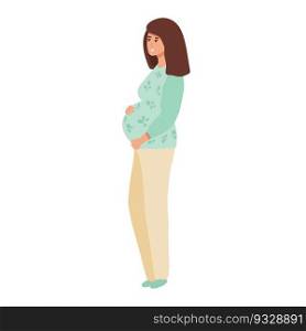 Pregnant woman. Pregnancy and motherhood. Vector illustration in flat style.. Pregnant woman. Pregnancy and motherhood. Vector illustration in flat style