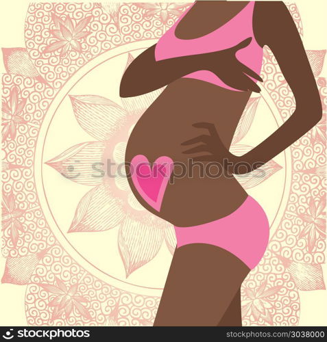 pregnant woman.. pregnant woman and lotus flower. happy mothers day.Vector illustration.. pregnant woman.