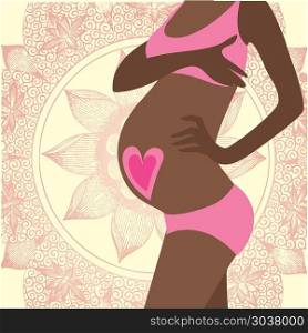 pregnant woman.. pregnant woman and lotus flower. happy mothers day.Vector illustration.. pregnant woman.