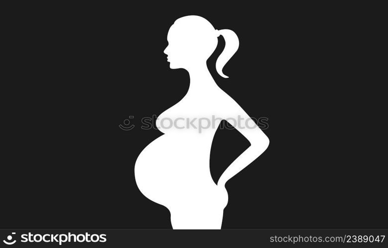 Pregnant woman silhouette isolated on white background. Stock HD vector. Pregnant woman silhouette isolated on white background. Stock vector