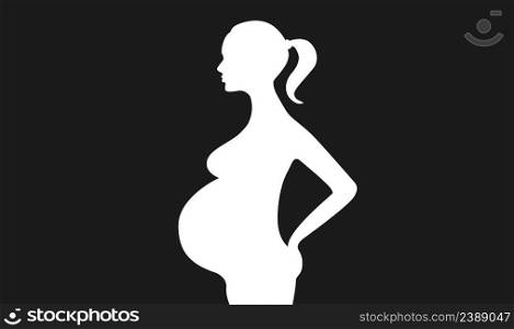 Pregnant woman silhouette isolated on white background. Stock HD vector. Pregnant woman silhouette isolated on white background. Stock vector