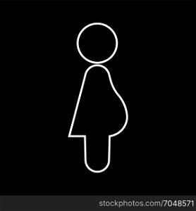 Pregnant woman white icon .
