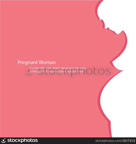 pregnant woman with space background vector illustration