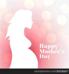 pregnent women silhouette card for happy mothers day