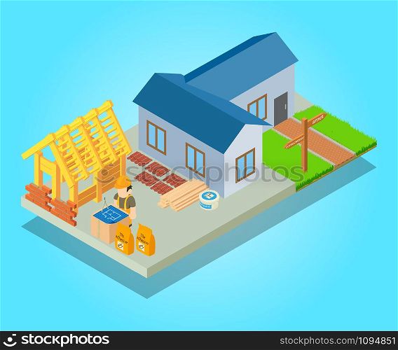 Premise concept banner. Isometric banner of premise vector concept for web, giftcard and postcard. Premise concept banner, isometric style