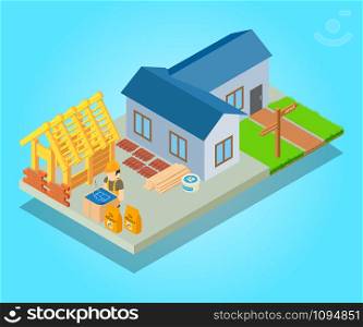 Premise concept banner. Isometric banner of premise vector concept for web, giftcard and postcard. Premise concept banner, isometric style