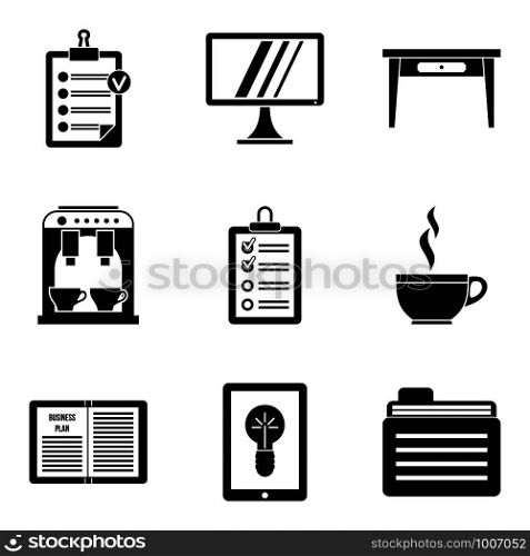 Premise icons set. Simple set of 9 premise vector icons for web isolated on white background. Premise icons set, simple style