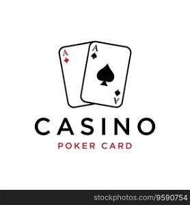 Premium ace poker card logo element. Logo for gambling games, casinos, tournaments and clubs.