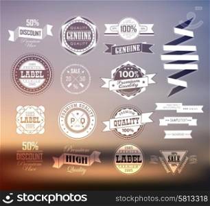 Premium and High Quality Label on blur background / Icon