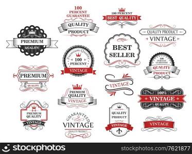 Premium and quality banners set in retro style