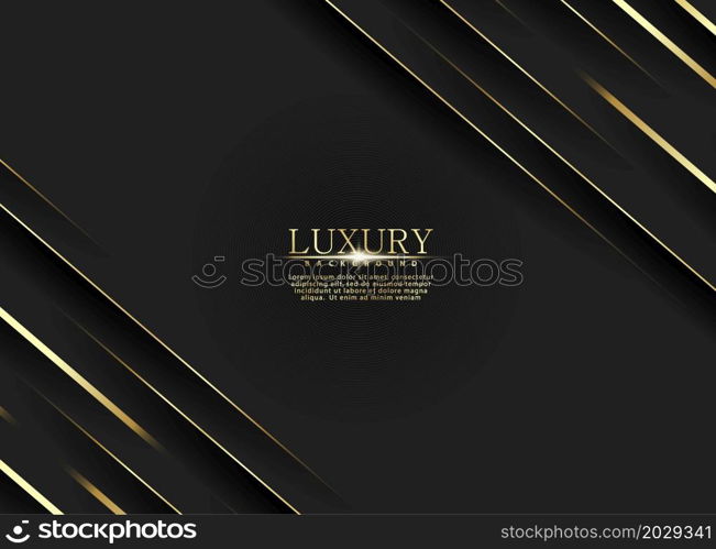 Premium background. Abstract luxury pattern. Gold glitter stripes background. Abstract gold line texture. Black pattern vector illustration.