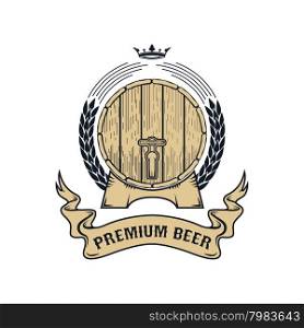 premium beer label. Label design template. Vector illustration.