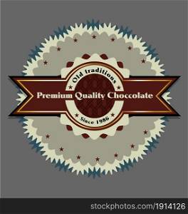 Premium choccolate product vector label