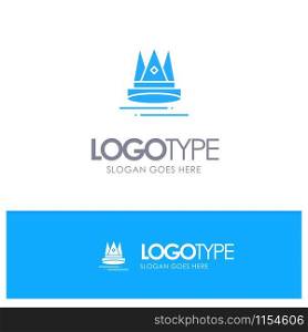 Premium, Content, Education, Marketing Blue Solid Logo with place for tagline