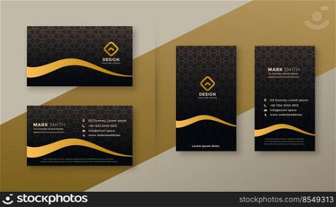 premium dark golden business card designs set