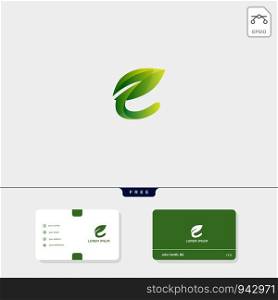 Premium initial E Green Nature Leaf creative logo template and business card design template include. vector illustration and logo inspiration. Premium initial E Nature Leaf creative logo template and business card design template include. vector illustration and logo inspiration