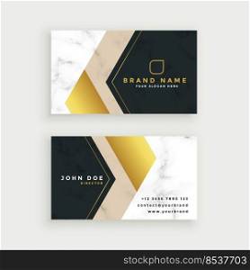 premium marble business card in gold theme