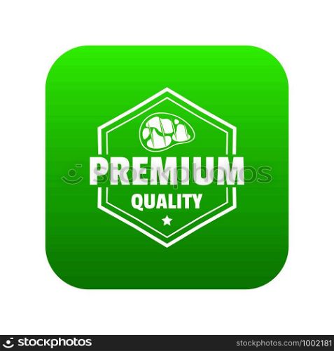 Premium meat quality icon green vector isolated on white background. Premium meat quality icon green vector