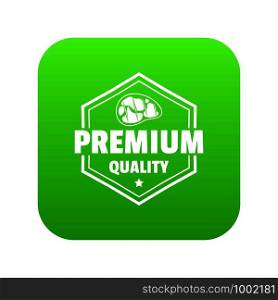 Premium meat quality icon green vector isolated on white background. Premium meat quality icon green vector