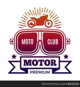 Premium motor club label design isolated on white background. Vector illustration. Premium motor club label design