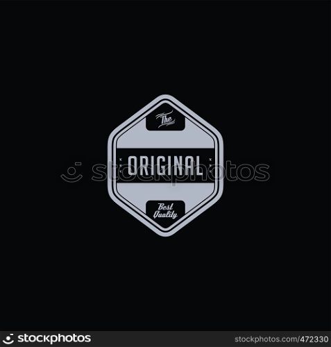 premium original quality badge label emblem vector art. premium original quality badge label