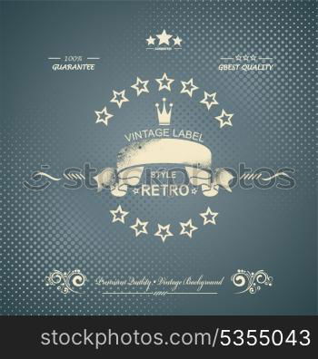 Premium Quality and Satisfaction Guarantee Label on Vintage Background