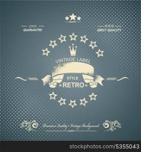 Premium Quality and Satisfaction Guarantee Label on Vintage Background