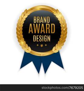 Premium Quality Gold Medal Badge. Label Seal Brand Award Design Isolated on White Background. Vector Illustration. Premium Quality Gold Medal Badge. Label Seal Brand Award Design Isolated on White Background. Vector Illustration EPS10