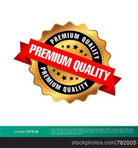 Premium Quality Gold Seal Stamp Vector Template Illustration Design. Vector EPS 10.