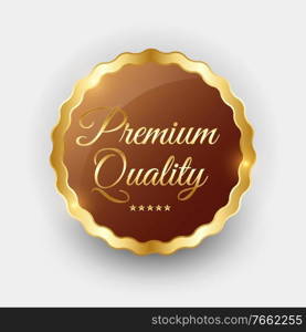 Premium Quality Golden Label Sign. Vector Illustration EPS10. Premium Quality Golden Label Sign. Vector Illustration