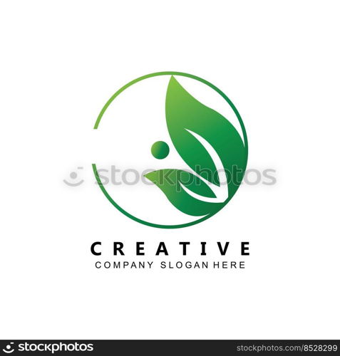 premium quality green leaf plant logo vector symbol