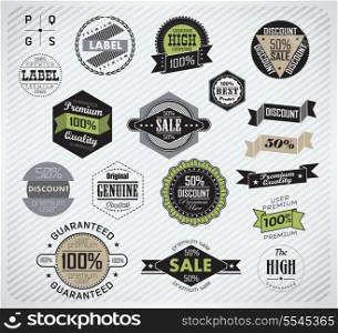 Premium Quality, Guarantee and sale Labels and typography design