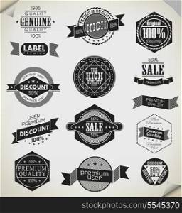 Premium Quality, Guarantee and sale Labels/ typography design