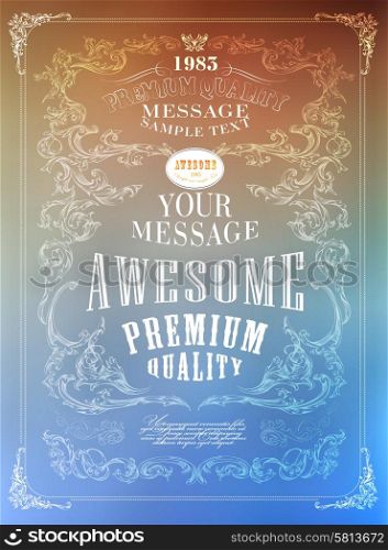 Premium Quality, Guarantee typography design .Vector blur background