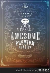 Premium Quality, Guarantee typography design .Vector blur background