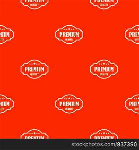 Premium quality label pattern repeat seamless in orange color for any design. Vector geometric illustration. Premium quality label pattern seamless