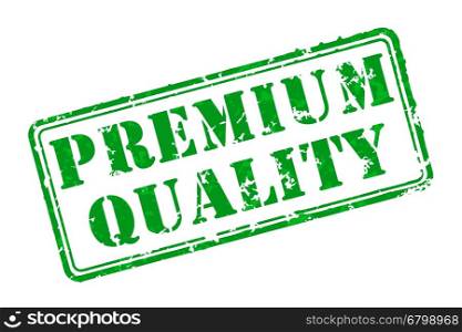 Premium quality rubber stamp. Premium quality green rubber stamp vector illustration. Contains original brushes