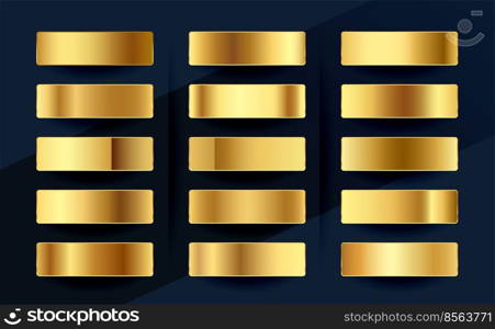 premium royal golden gradients swatches palette set design