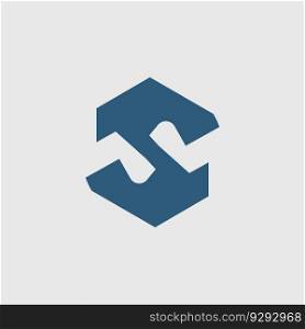 premium S letter monogram concept icon vector illustration template design