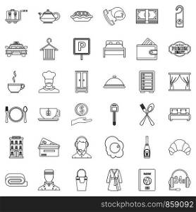 Premium service icons set. Outline style of 36 premium service vector icons for web isolated on white background. Premium service icons set, outline style