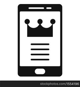 Premium smartphone icon. Simple illustration of premium smartphone vector icon for web design isolated on white background. Premium smartphone icon, simple style
