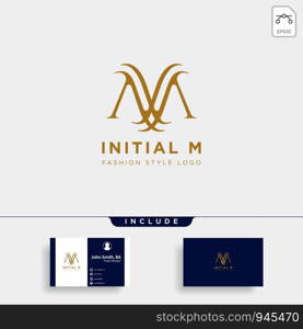 Premium Vector M Logo in gold color. Beautiful Logotype design for luxury company fashion branding - vector. Premium Vector M Logo in gold color. Beautiful Logotype design for luxury company fashion branding