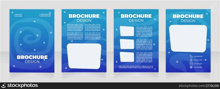 Preparation for spacecraft operations blank brochure design. Template set with copy space for text. Premade corporate reports collection. Editable 4 paper pages. Arial Black, Regular fonts used. Preparation for spacecraft operations blank brochure design
