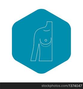 Preparations for breast surgery icon. Outline illustration of preparations for breast surgery vector icon for web. Preparations for breast surgery icon outline style