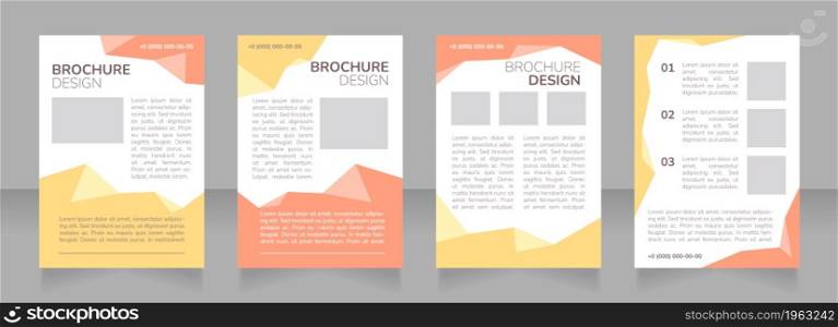 Preparatory school advertising blank brochure layout design. Vertical poster template set with empty copy space for text. Premade corporate reports collection. Editable flyer paper pages. Preparatory school advertising blank brochure layout design