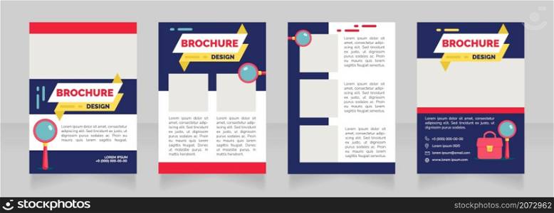 Prepare social media profile blank brochure design. Template set with copy space for text. Premade corporate reports collection. Editable 4 paper pages. Raleway Black, Regular, Light fonts used. Prepare social media profile blank brochure design
